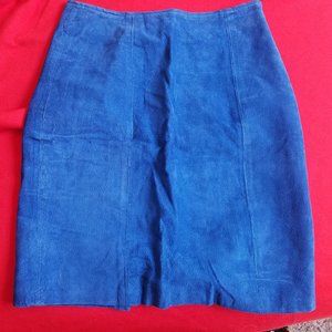 Wilsons Vintage 1990's Royal Blue short Suede Skirt